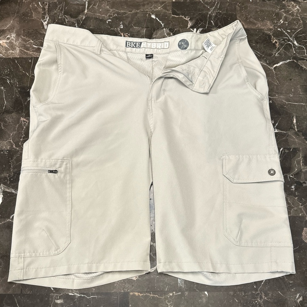 BKE Shorts Mens 32x24 Hybrid Gray Athletic Fit Cargo Pockets